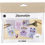 Mini DIY Kit Decoratie, pastelkleuren, Monster Collage