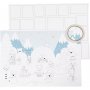 Kartonnen kerstkalender - wit - 3 st