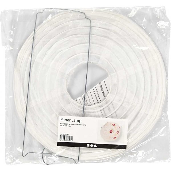 Papieren lamp - wit - Rond - 20 cm