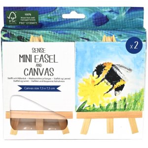 Canvas met ezel mini 7,5x7,5 cm 2-pack FSC�