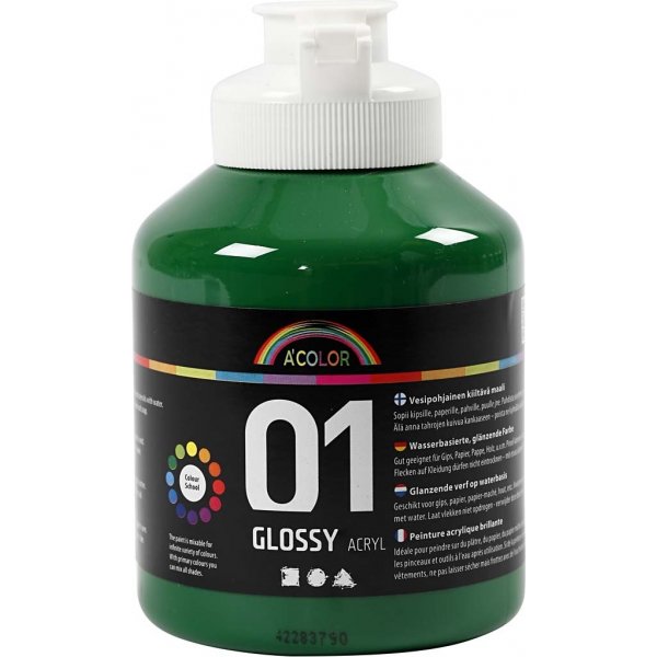 Schoolverf - Acryl - donkergroen - glanzend - 500 ml Schoolverf - Acryl - donkergroen - glanzend - 500 ml