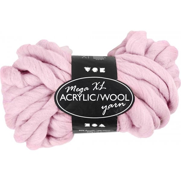 XL Acrylgaren met Wol - 300 g - Roze