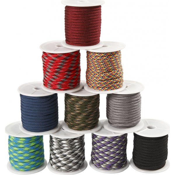 Stropdaskoord - gemengde kleuren - 10 x 10 m