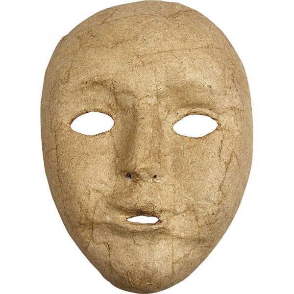 Volledige maskers van papier-maché - 17,5 x 12,5 cm