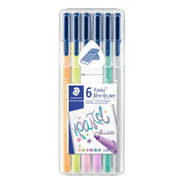 Vezelstiften Triplus Color Pastel - 6 pennen