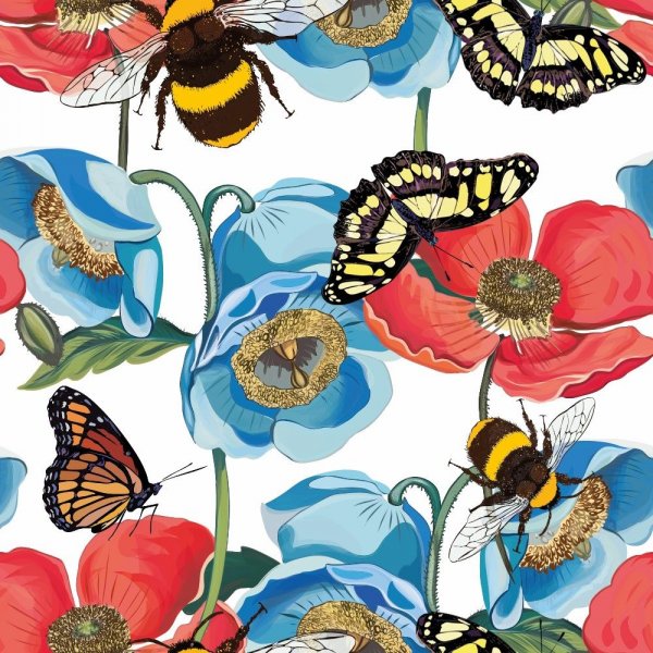 Patroonjersey 145 cm - Hommel - Makaonfjaril - Wit