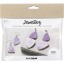 Mini DIY Kit Sieraden, lichtpaars, Gemarmerde oorbellen