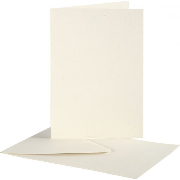 Ansichtkaart met envelop - gebroken wit - 10,5 x 15 cm - 10 st