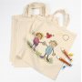 Stoffen tas - lichte natuur - 38x42 cm - 5 st