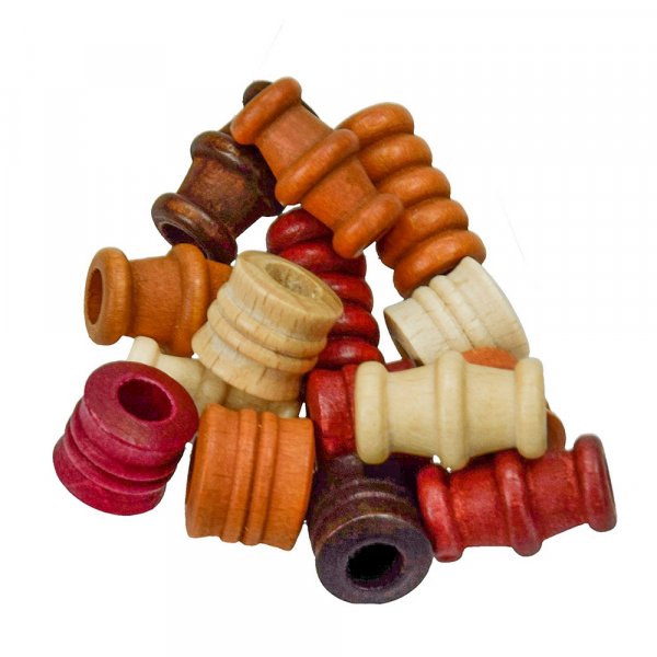 Houten kralen - bruin mix 28 st. kleur-vorm mix