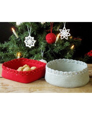 Haakpatroon - Gehaakte placemat, servetring, ronde en vierkante mand, kerstboomversiering