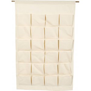 Hangend canvas met vakken, lichte natuur, 93×60 cm Hangend canvas met vakken, lichte natuur, 93×60 cm