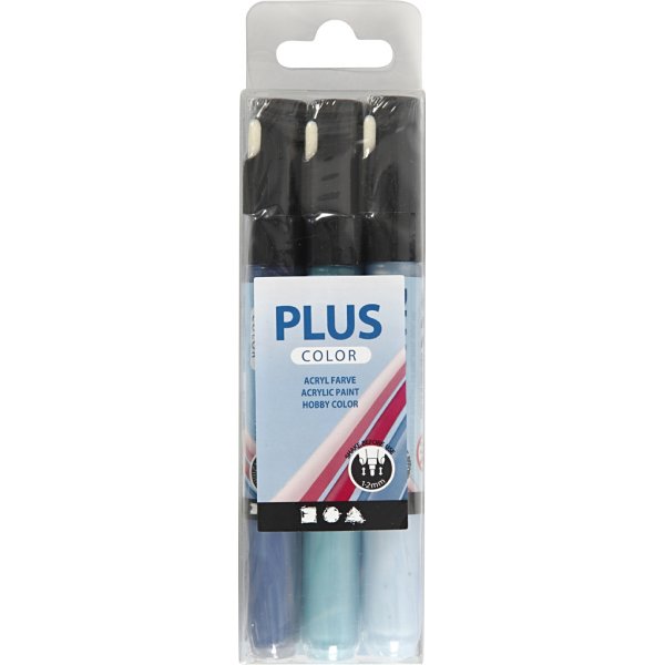 Plus Color Marker - hemelsblauw - marineblauw - turkoois - 3 st Plus Color Marker - hemelsblauw - marineblauw - turkoois - 3 st