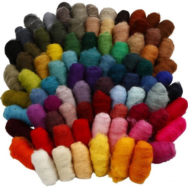 Gekaarde wol - 86 x 10 g Gekaarde wol - 86 x 10 g