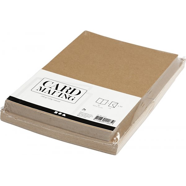 Kaarten en enveloppen - naturel - 11,5 x 16,5 cm - 50 sets Kaarten en enveloppen - naturel - 11,5 x 16,5 cm - 50 sets