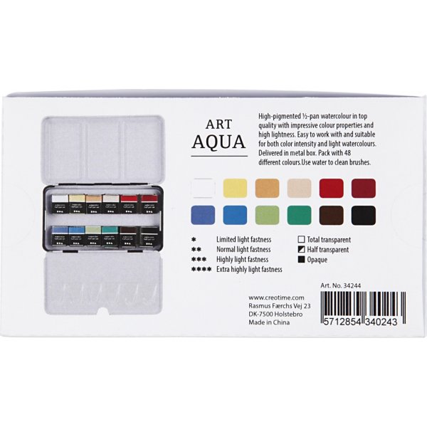 Art Aqua aquarelverf - standaardkleuren - 12 st Art Aqua aquarelverf - standaardkleuren - 12 st