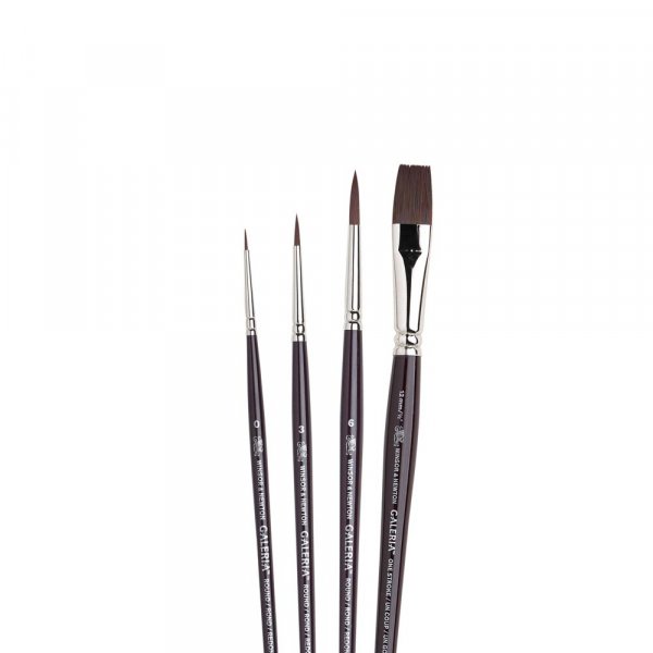 Synthetische borstel W&N Galeria Rond - 4-Pack Korte schachten