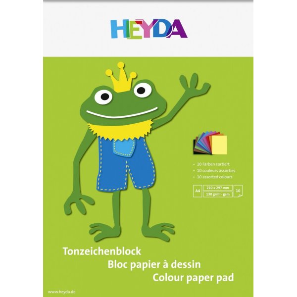 Blok gekleurd papier A4 130 g - 10 pagina\\\'s (versie 2)