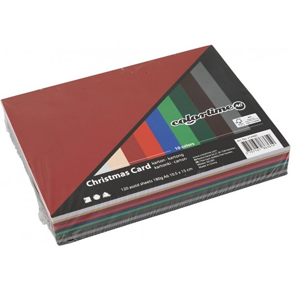 Kerstkarton - gemengde kleuren - A6 - 120 vellen Kerstkarton - gemengde kleuren - A6 - 120 vellen