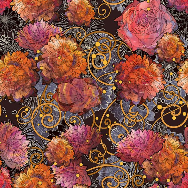 Tricot met patroon 150 cm - Dahlia-dans