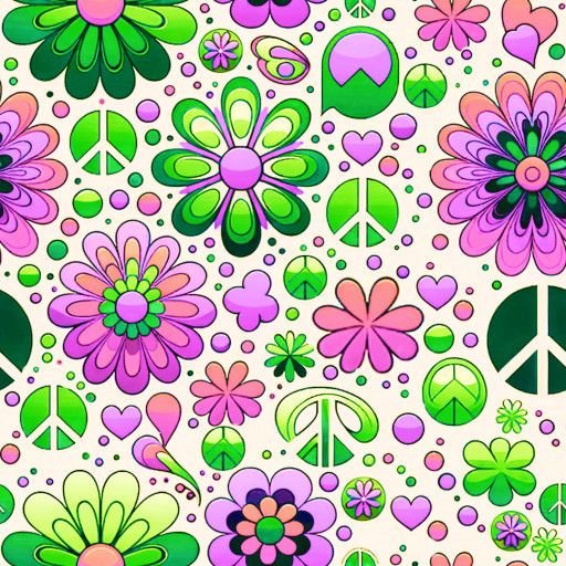 Bloemvrede - groen/roze