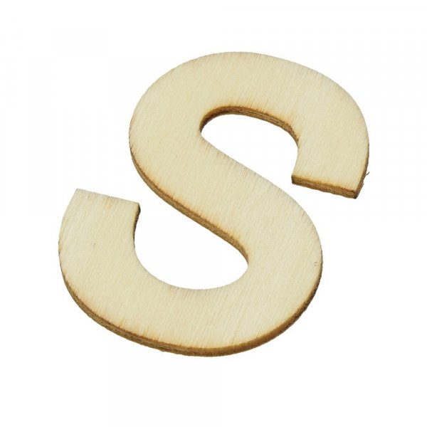 Onbehandelde houten letters 40x2 mm - S