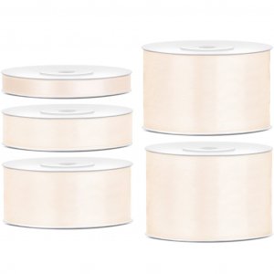 Satijnen lint - 25 m - Licht crèmewit Satijnen lint - 25 m - Licht crèmewit