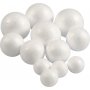 Piepschuim balletjes - wit - 20+30+40 mm - 12 st