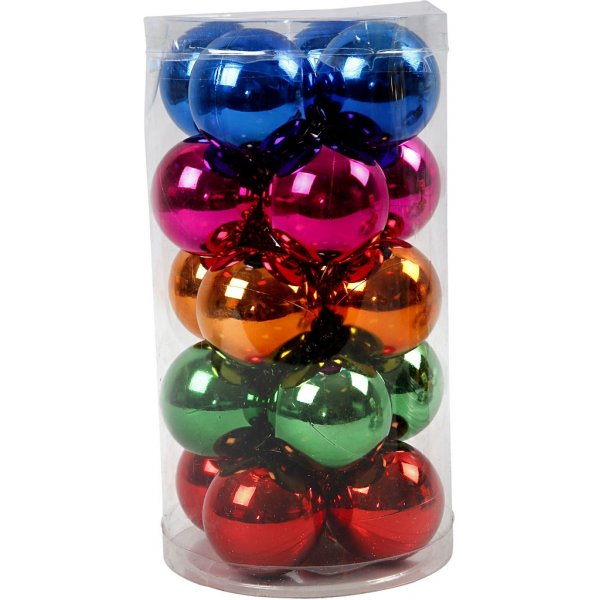 Kerstboomballen - felle kleuren - 6 cm - 20 st Kerstboomballen - felle kleuren - 6 cm - 20 st