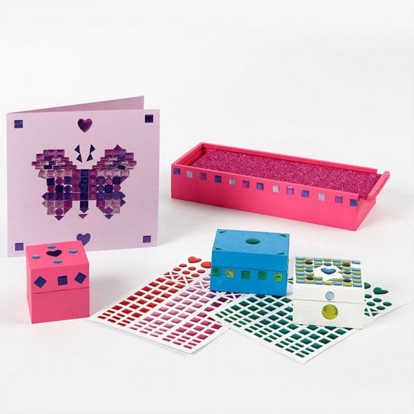 Stickers voor mozaïek - gemengde kleuren - 10 vellen Stickers voor mozaïek - gemengde kleuren - 10 vellen