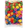 Houten knopen - 12-20 mm - gemengde kleuren - 360 st