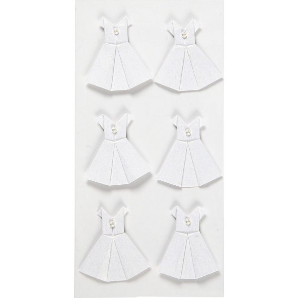 Stickers - wit - jurk - 6 st