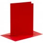 Kaarten en enveloppen - rood - 11,5 x 16,5 cm - 6 sets