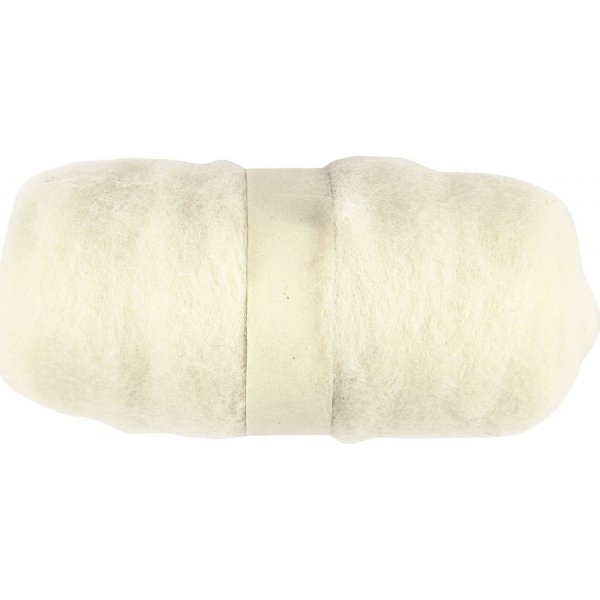 Gekaarde Wol - wit - 100 gr