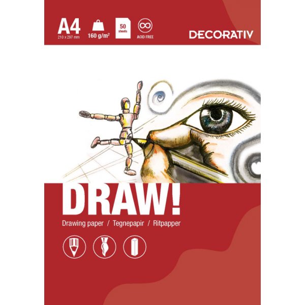 Tekenblok DRAW A4 (160 g) - 50 vellen