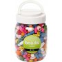 Houten kralen - medium - gemengde kleuren en maten - 400 ml