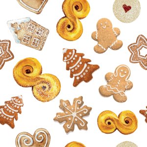 Patroonjersey Kerstkoekjes - Wit Patroonjersey Kerstkoekjes - Wit
