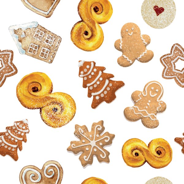 Patroonjersey Kerstkoekjes - Wit Patroonjersey Kerstkoekjes - Wit