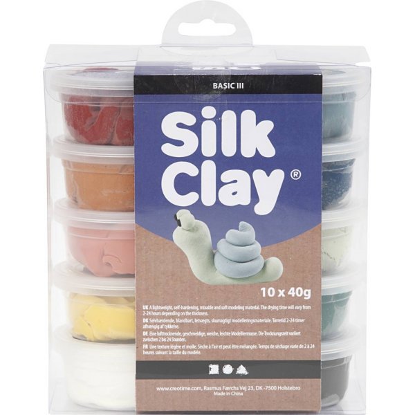 Silk Clay - doffe kleuren - 10 x 40 gr
