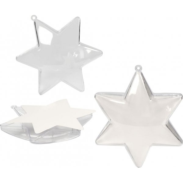 Decoratieve ster - transparant - 5 st