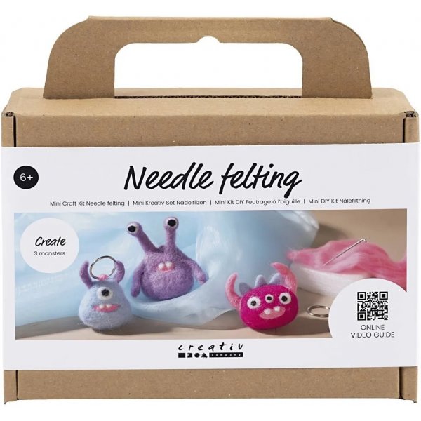 Mini DIY Kit Naaldvilten, gemengde kleuren, Monster
