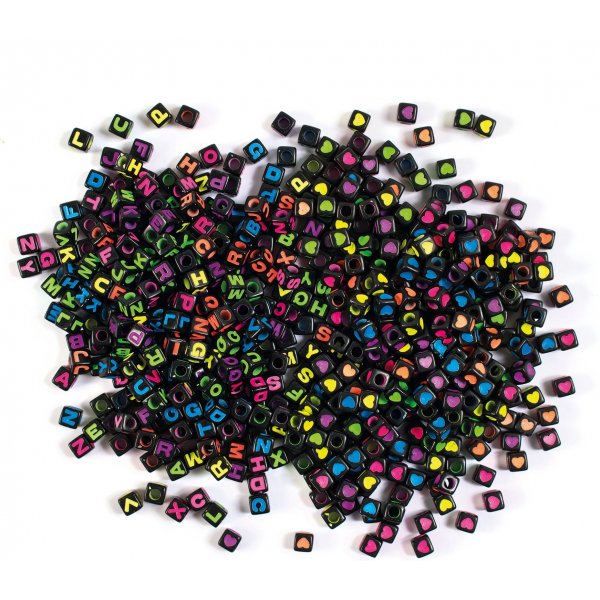 Letterkralen & hartjes - ca. 30cm 600 st