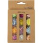 Glitterklei, gemengde kleuren, 12x5 ml