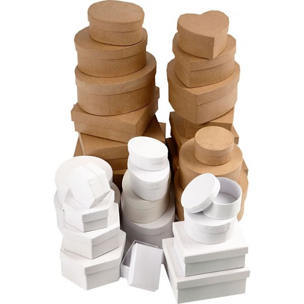 Papaskar - bruin - wit - 30 st
