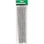 Pijpenrager - 6 mm - zilver - glitter - 24 st