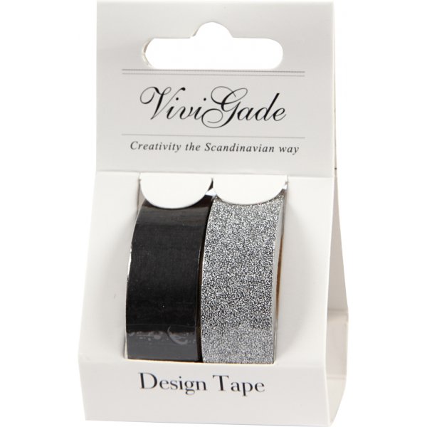 Vivi Gade Washi-tape - zwart/glitter Vivi Gade Washi-tape - zwart/glitter