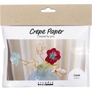 Mini DIY crêpepapierpakket - Crêpebloemen in pastelkleuren Mini DIY crêpepapierpakket - Crêpebloemen in pastelkleuren