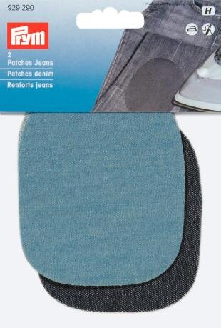 Team patches denim lichtblauw/donkerblauw 9x8cm 2 paar