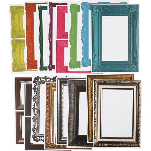 Kartonnen frame - gemengde kleuren - 64 st