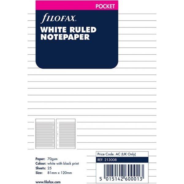 Notitieblad voor Filofax Pocket